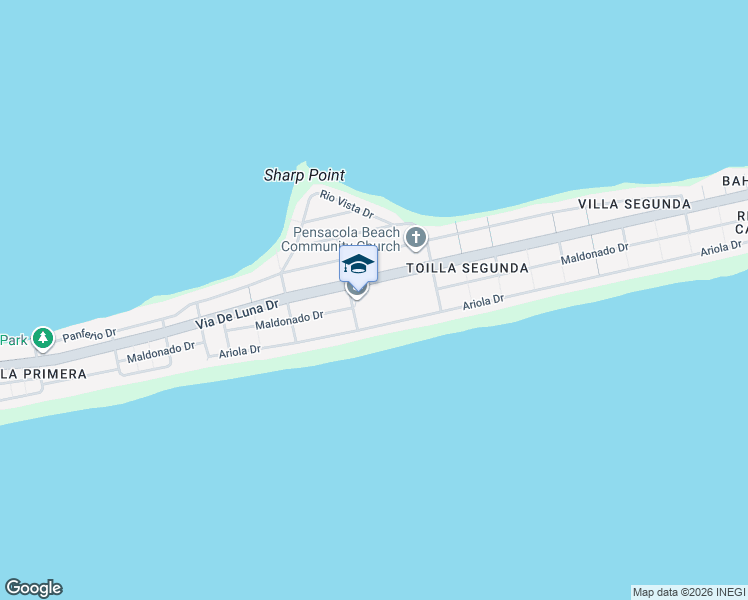 map of restaurants, bars, coffee shops, grocery stores, and more near 900 Via De Luna Drive in Pensacola Beach