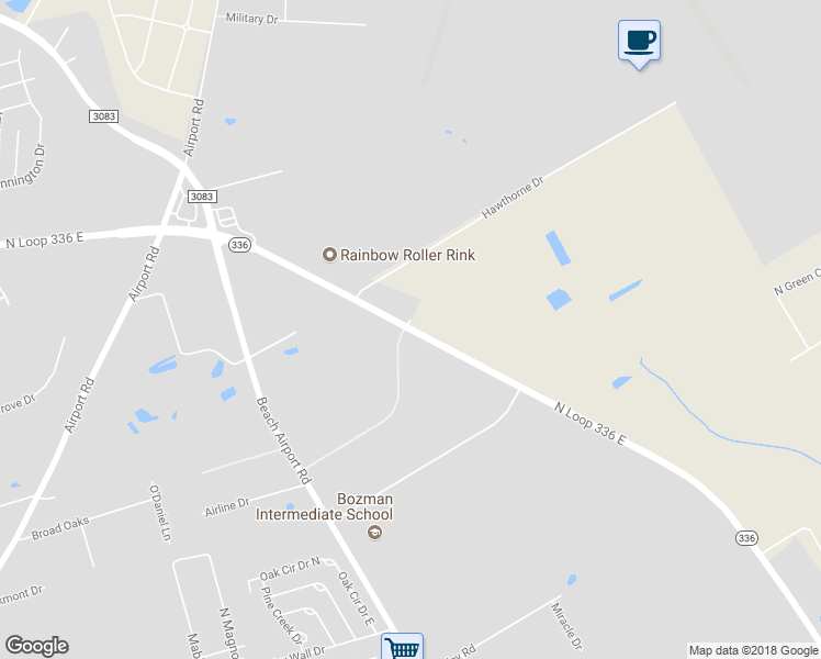 map of restaurants, bars, coffee shops, grocery stores, and more near 1872 North Loop 336 East in Conroe