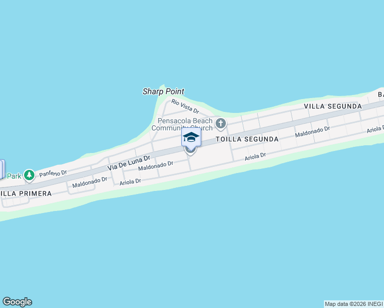 map of restaurants, bars, coffee shops, grocery stores, and more near 900 Via De Luna Drive in Pensacola Beach