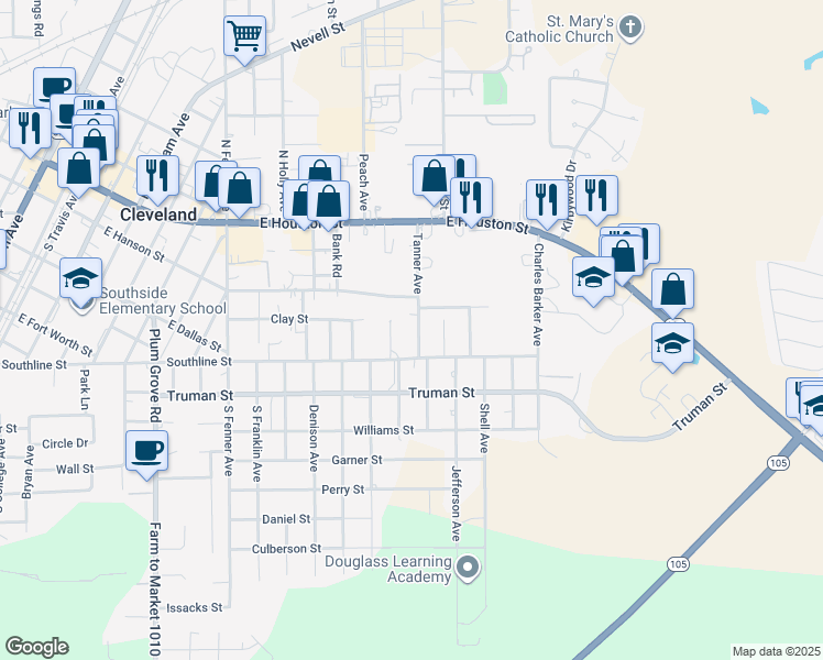 map of restaurants, bars, coffee shops, grocery stores, and more near 503 Willow Avenue in Cleveland