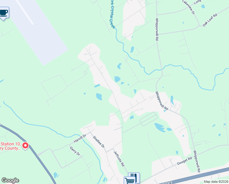 map of restaurants, bars, coffee shops, grocery stores, and more near 2078 Jeffcote Road in Conroe