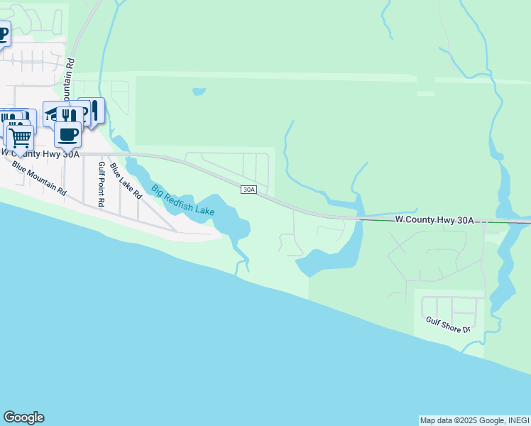 map of restaurants, bars, coffee shops, grocery stores, and more near 1363 Co Highway 30-A 1117 in Santa Rosa Beach