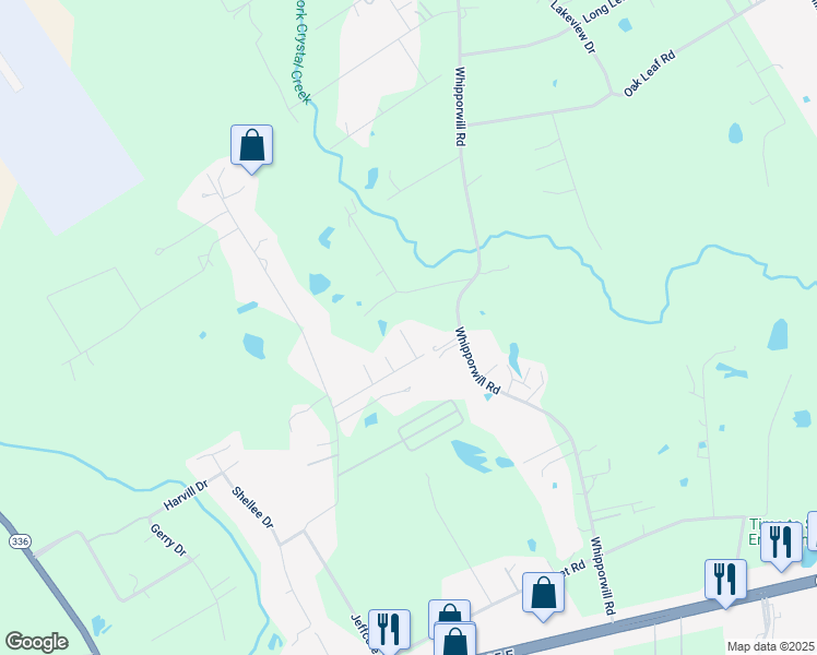 map of restaurants, bars, coffee shops, grocery stores, and more near 2100 Hill Top Court in Conroe