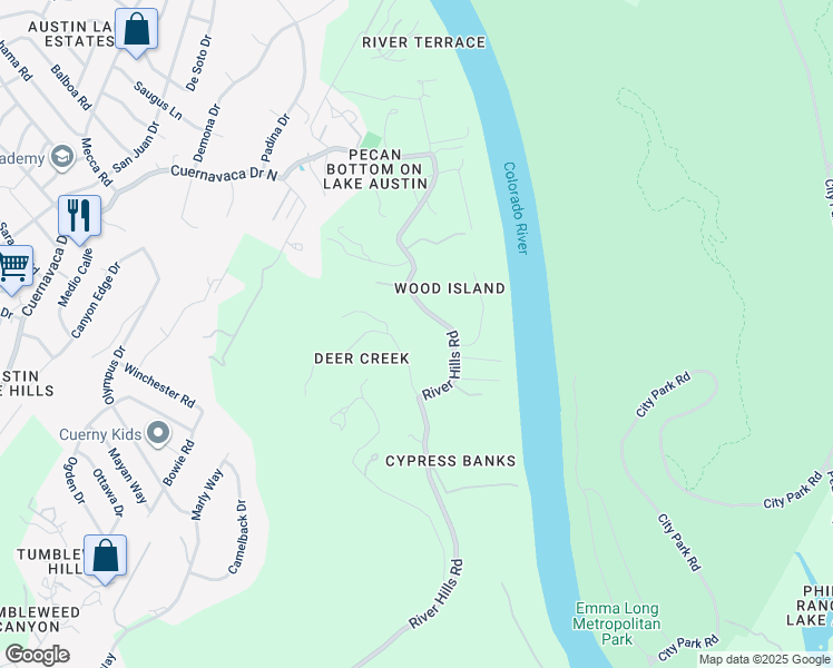 map of restaurants, bars, coffee shops, grocery stores, and more near 2015 Calle Caliche in Austin