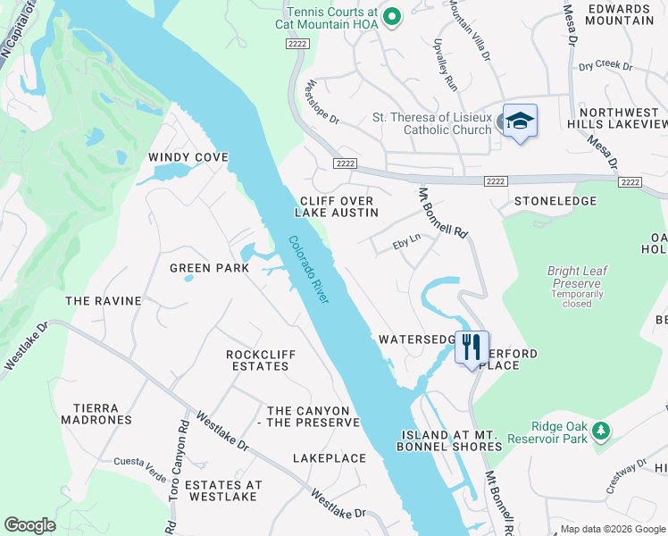 map of restaurants, bars, coffee shops, grocery stores, and more near 5203 Tortuga Trail in Austin