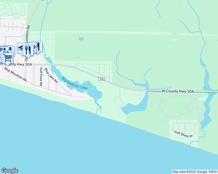 map of restaurants, bars, coffee shops, grocery stores, and more near 1363 Co Highway 30-A 1117 in Santa Rosa Beach