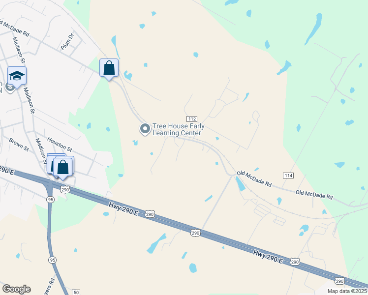 map of restaurants, bars, coffee shops, grocery stores, and more near 1029 Old McDade Road in Elgin