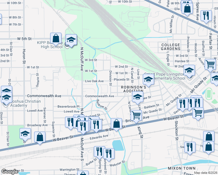 map of restaurants, bars, coffee shops, grocery stores, and more near 1030 Westbrook Circle East in Jacksonville