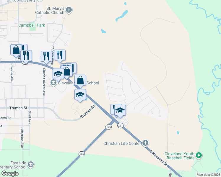 map of restaurants, bars, coffee shops, grocery stores, and more near in Cleveland