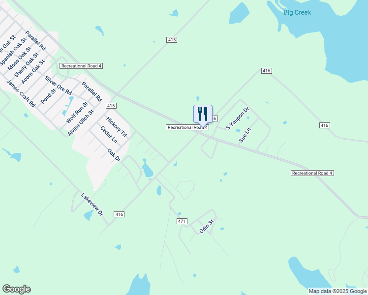 map of restaurants, bars, coffee shops, grocery stores, and more near County Road 416 in Somerville