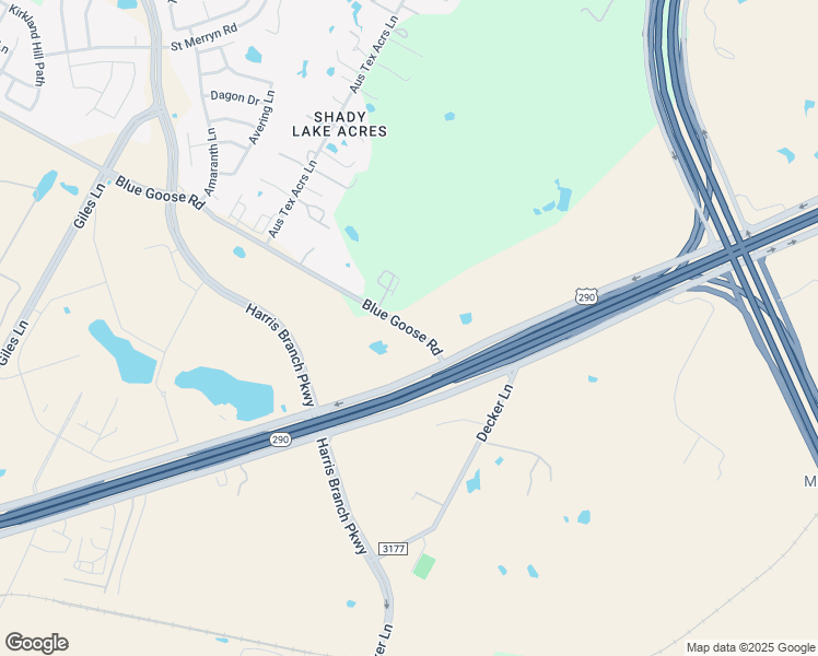 map of restaurants, bars, coffee shops, grocery stores, and more near 7475-8299 Blue Goose Road in Austin