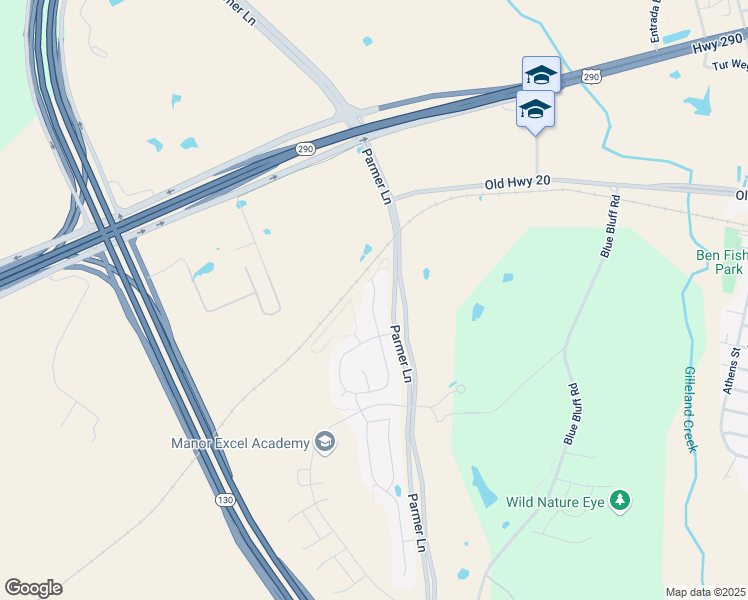 map of restaurants, bars, coffee shops, grocery stores, and more near 11713 American Mustang Loop in Manor