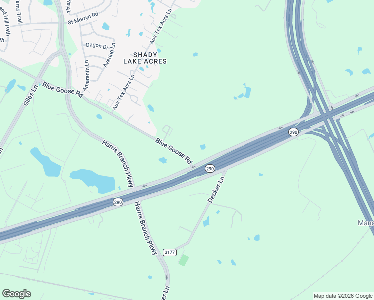 map of restaurants, bars, coffee shops, grocery stores, and more near 7475-8299 Blue Goose Road in Austin