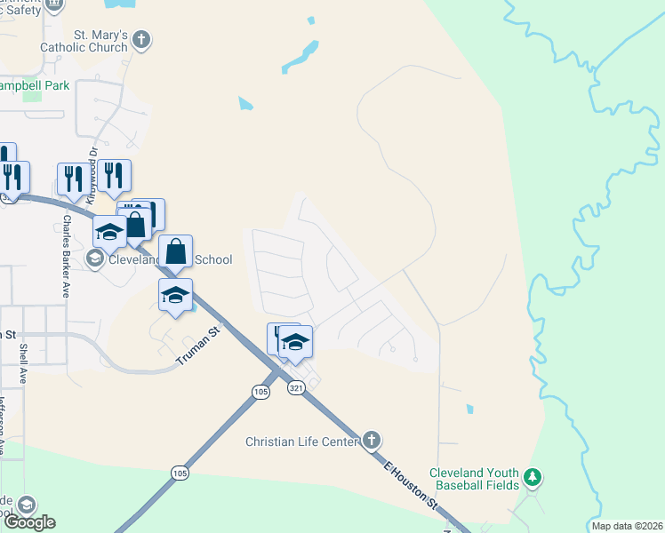 map of restaurants, bars, coffee shops, grocery stores, and more near 30031 Walton Heath Drive in Cleveland