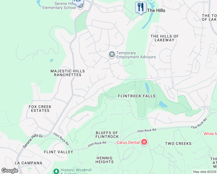map of restaurants, bars, coffee shops, grocery stores, and more near 502 Black Wolf Run in Austin