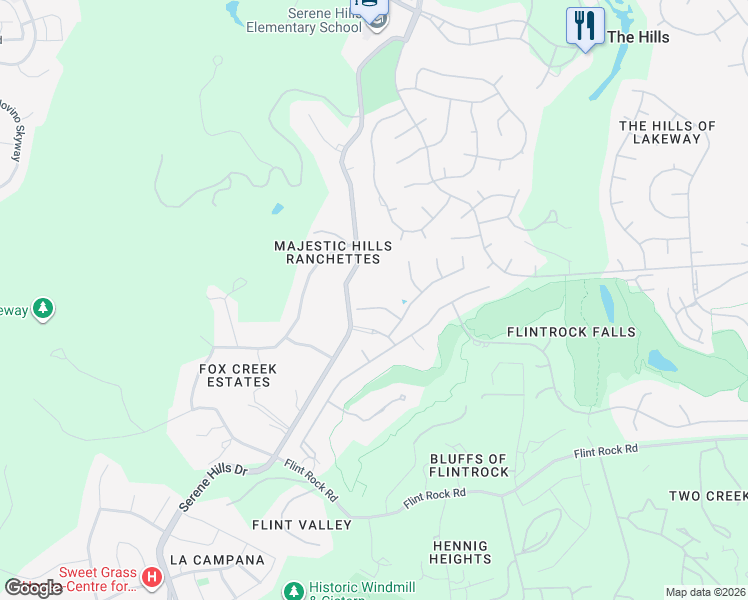 map of restaurants, bars, coffee shops, grocery stores, and more near 116 Desert Forest Court in Austin