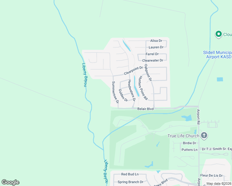 map of restaurants, bars, coffee shops, grocery stores, and more near 2132 Summertree Drive in Slidell