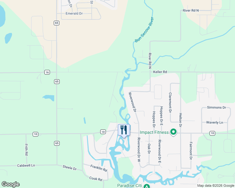 map of restaurants, bars, coffee shops, grocery stores, and more near 7701-7999 Wenzel Road in Foley