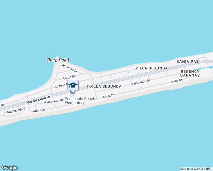 map of restaurants, bars, coffee shops, grocery stores, and more near 1010 Via De Luna Drive in Pensacola Beach