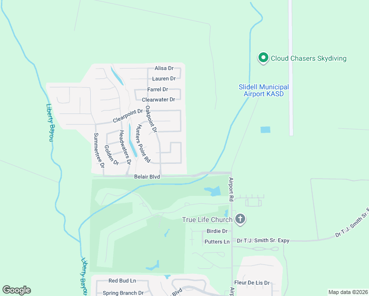 map of restaurants, bars, coffee shops, grocery stores, and more near 6716 Heights Lane in Slidell