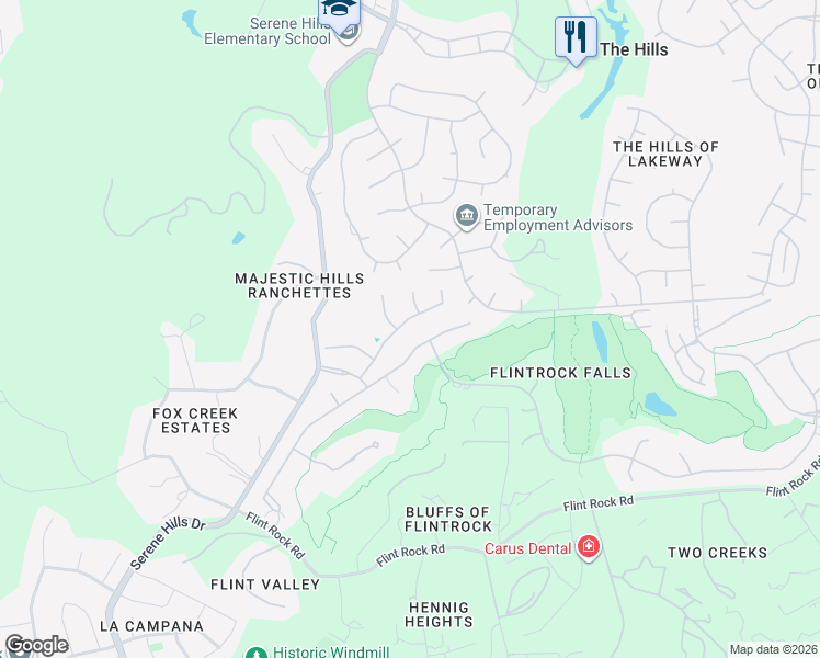 map of restaurants, bars, coffee shops, grocery stores, and more near 312 Indianwood Drive in Austin