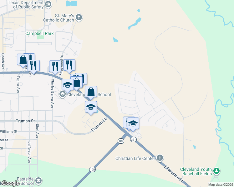 map of restaurants, bars, coffee shops, grocery stores, and more near in Cleveland