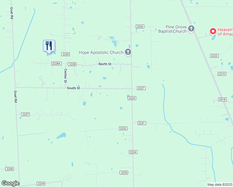 map of restaurants, bars, coffee shops, grocery stores, and more near 113 County Road 2229 in Cleveland