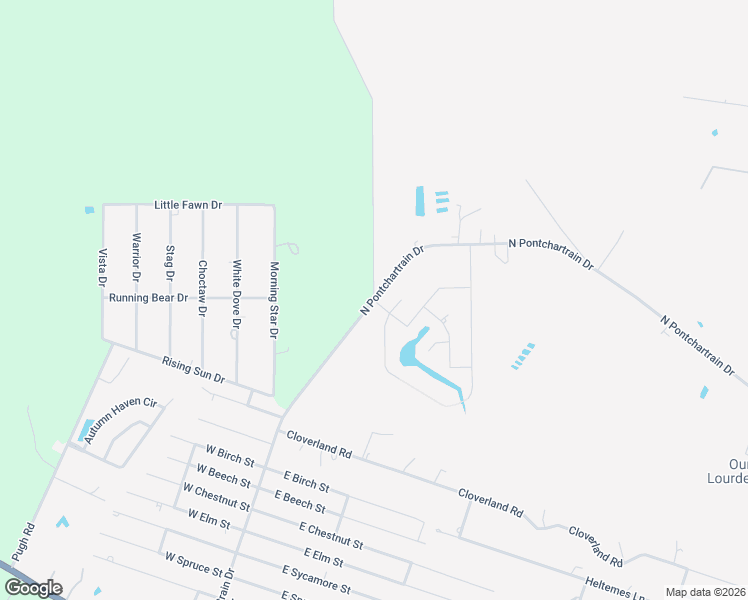 map of restaurants, bars, coffee shops, grocery stores, and more near 23637 Sunrise Lake Drive in Lacombe