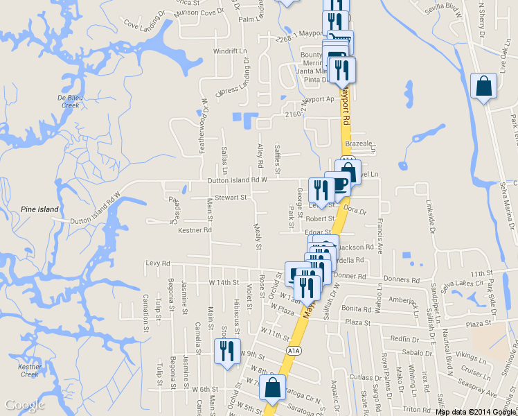 map of restaurants, bars, coffee shops, grocery stores, and more near 325 Mealy Drive in Atlantic Beach