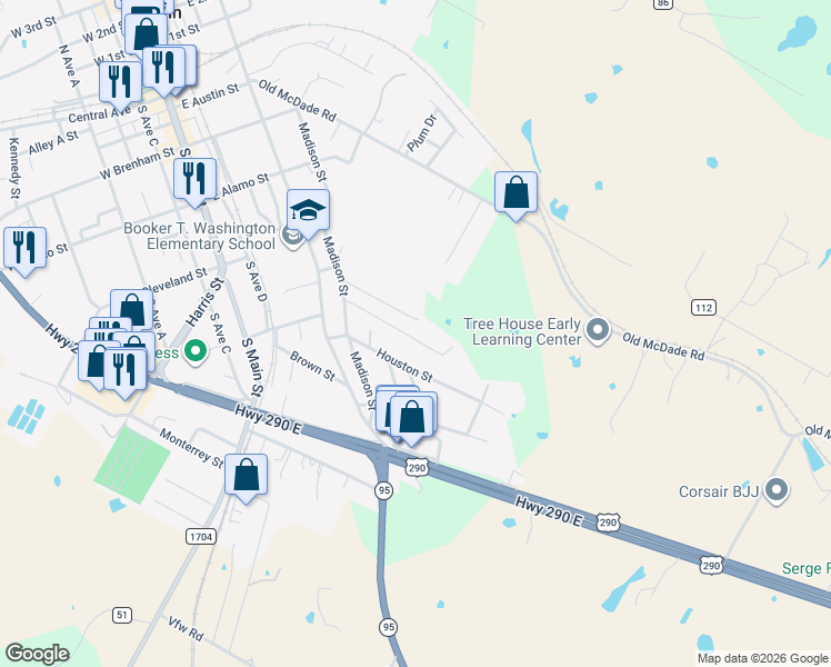 map of restaurants, bars, coffee shops, grocery stores, and more near 132 Jackson Street in Elgin