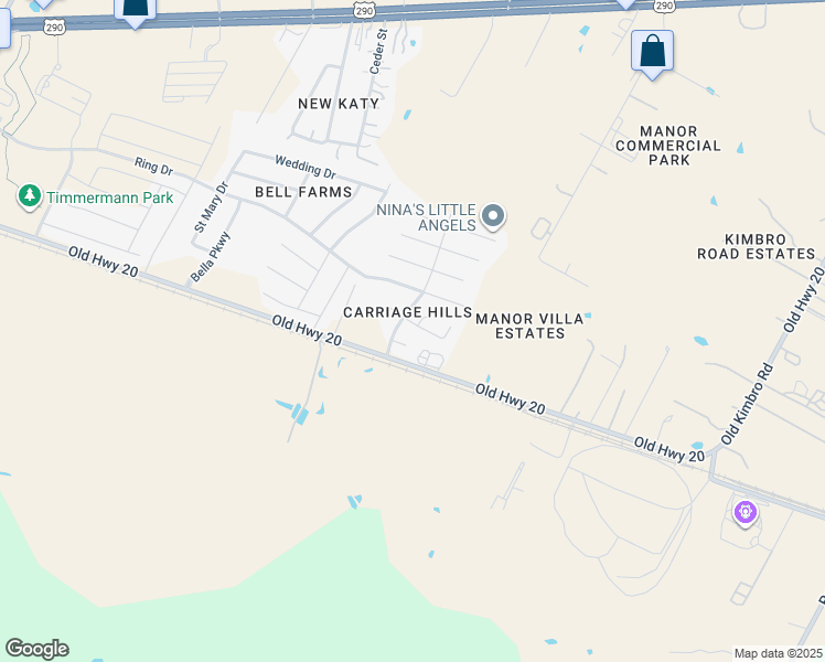 map of restaurants, bars, coffee shops, grocery stores, and more near 13309 Indian Oak Bend in Manor