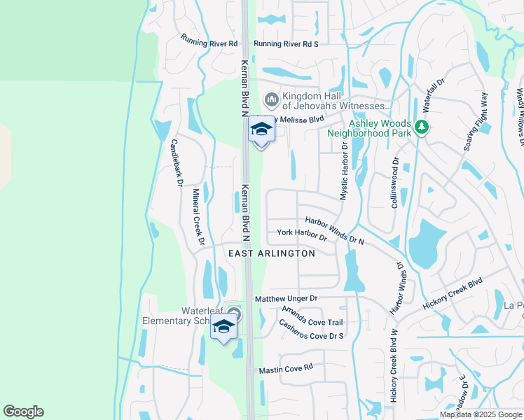 map of restaurants, bars, coffee shops, grocery stores, and more near 868 Bucks Harbor Drive West in Jacksonville