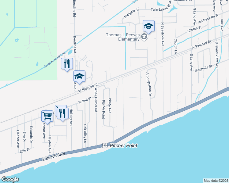 map of restaurants, bars, coffee shops, grocery stores, and more near 133 Destiny Oaks Dr in Long Beach