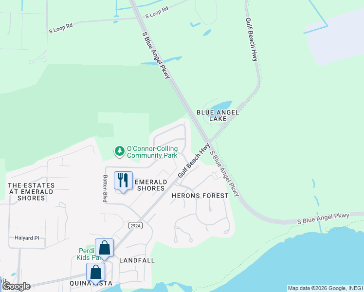 map of restaurants, bars, coffee shops, grocery stores, and more near 508 Batten Boulevard in Pensacola