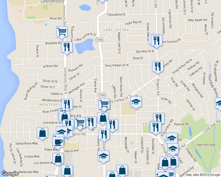 map of restaurants, bars, coffee shops, grocery stores, and more near 1817 Shelton Road in Jacksonville