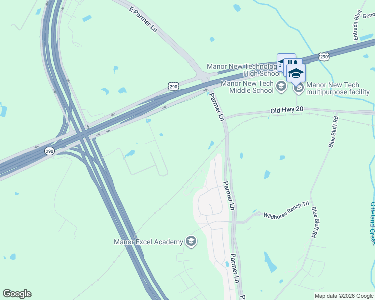 map of restaurants, bars, coffee shops, grocery stores, and more near 10091 Highway 290 in Manor
