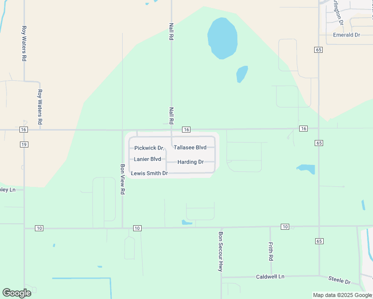 map of restaurants, bars, coffee shops, grocery stores, and more near Harding Dr in Foley