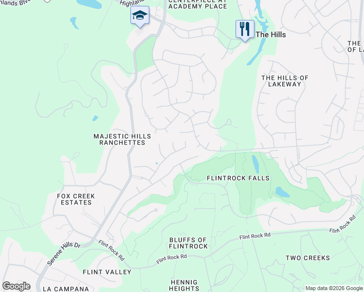 map of restaurants, bars, coffee shops, grocery stores, and more near 403 Indianwood Drive in Austin