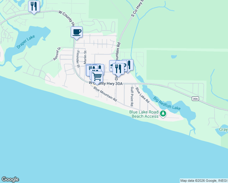 map of restaurants, bars, coffee shops, grocery stores, and more near 2305 South Co Highway 83 in Santa Rosa Beach