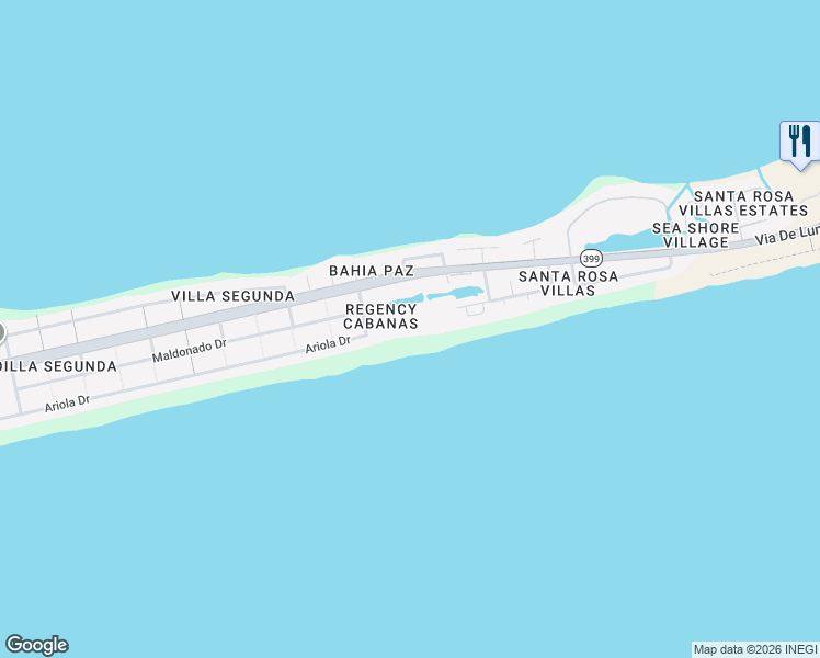 map of restaurants, bars, coffee shops, grocery stores, and more near 1600 Via De Luna Drive in Gulf Breeze