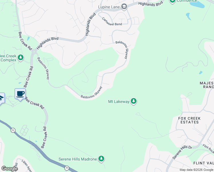 map of restaurants, bars, coffee shops, grocery stores, and more near 203 Colca Cove in Lakeway