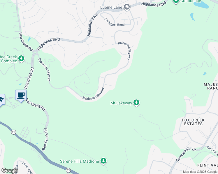 map of restaurants, bars, coffee shops, grocery stores, and more near 203 Colca Cove in Lakeway