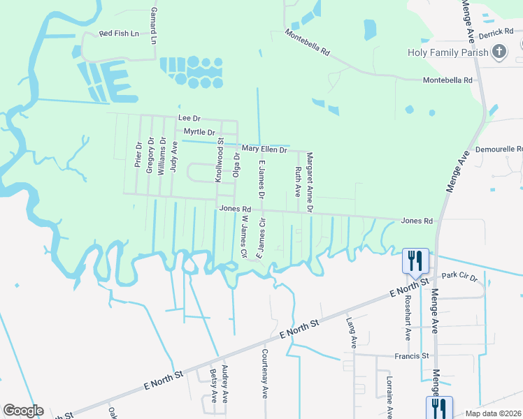 map of restaurants, bars, coffee shops, grocery stores, and more near 4001 East James Drive in Pass Christian