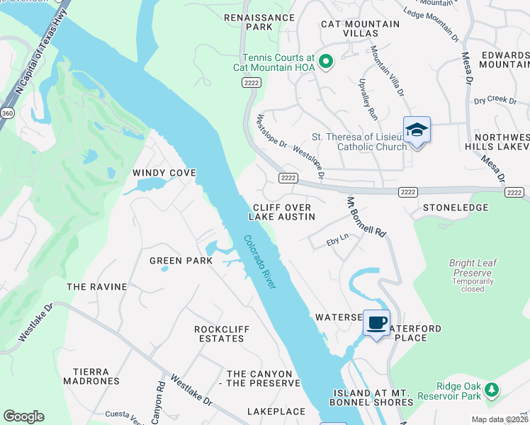 map of restaurants, bars, coffee shops, grocery stores, and more near 5609 Craggy Point in Austin
