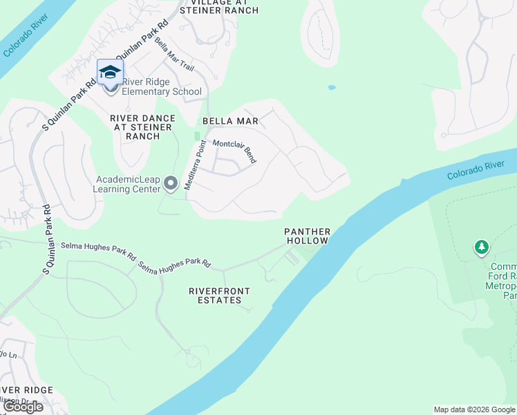 map of restaurants, bars, coffee shops, grocery stores, and more near 12100 Azure Shores Court in Austin