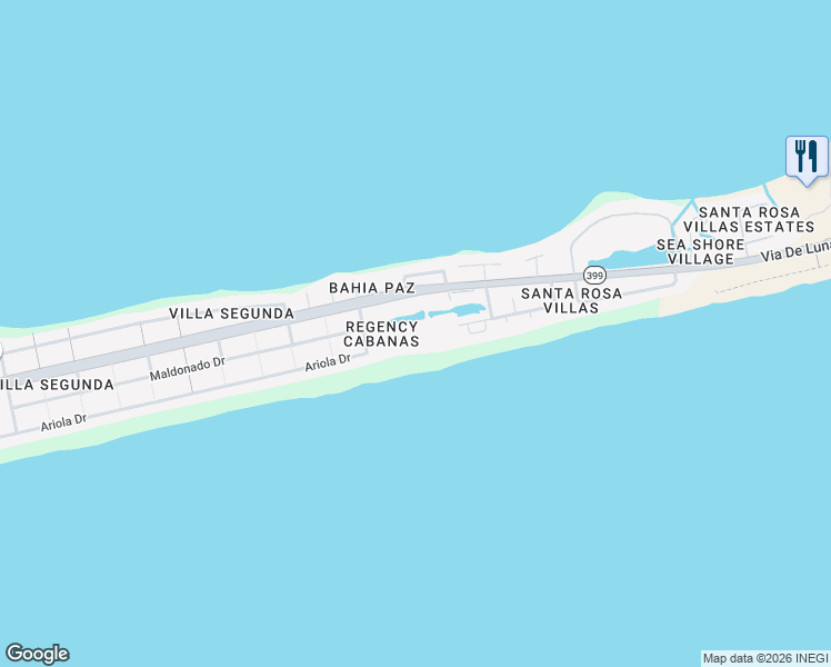 map of restaurants, bars, coffee shops, grocery stores, and more near 1600 Via De Luna Drive in Gulf Breeze