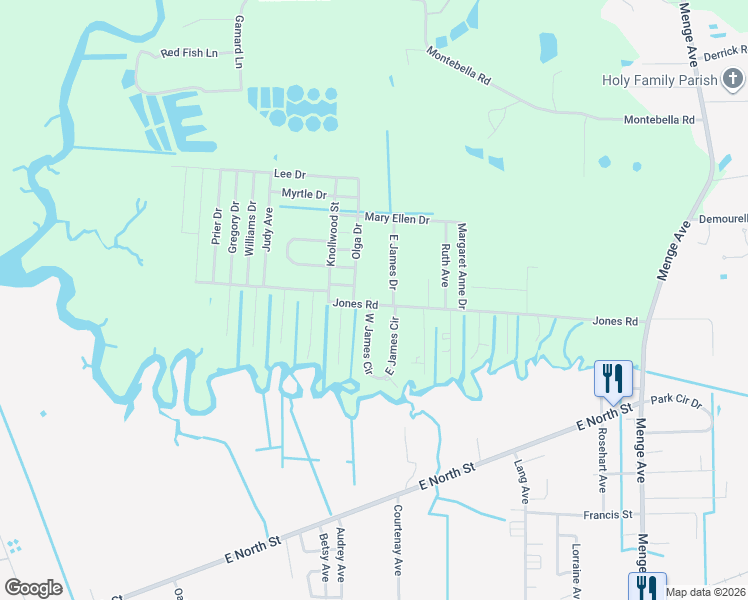 map of restaurants, bars, coffee shops, grocery stores, and more near 4001-4199 East James Drive in Pass Christian