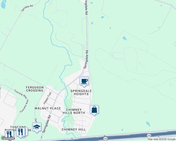 map of restaurants, bars, coffee shops, grocery stores, and more near 9616 Magna Carta Loop in Austin