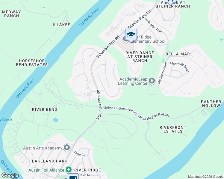 map of restaurants, bars, coffee shops, grocery stores, and more near 457 Santaluz Lane in Austin
