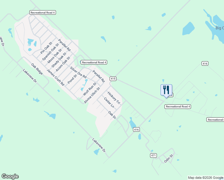 map of restaurants, bars, coffee shops, grocery stores, and more near 4690 County Road 415 in Somerville
